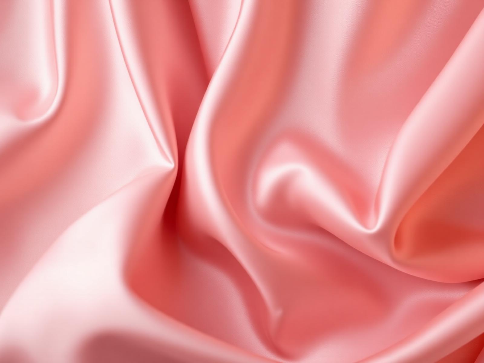 Soft draped satin fabric in blush tones
